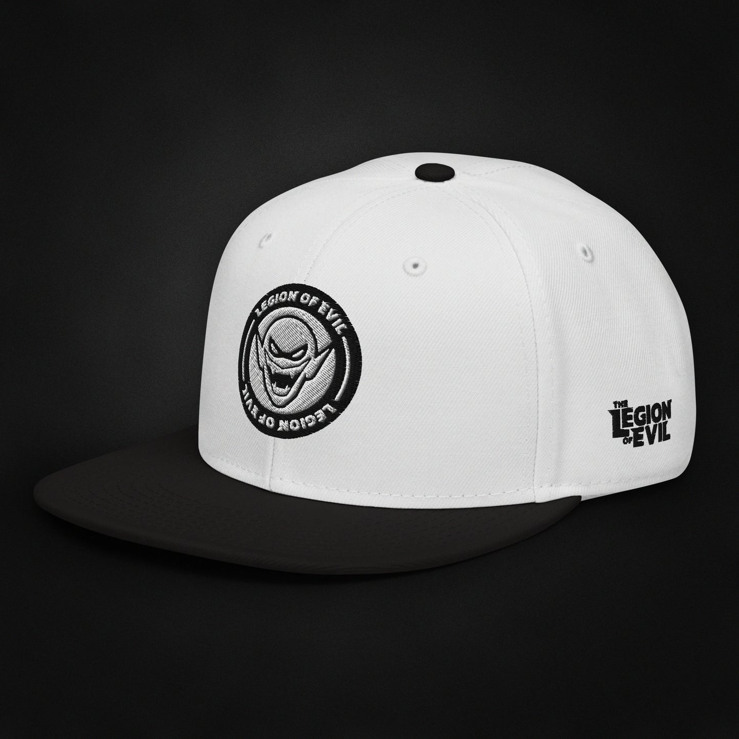 Legion Badge - Embroidered - Snapback Hat (White/Black)