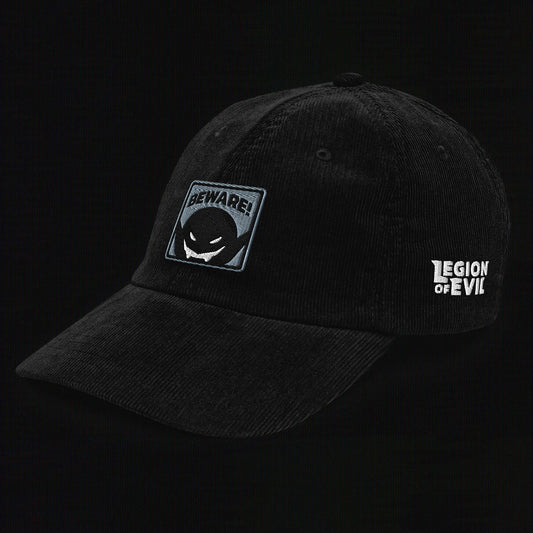 Beware - Embroidered - Vintage Corduroy Cap (Black)