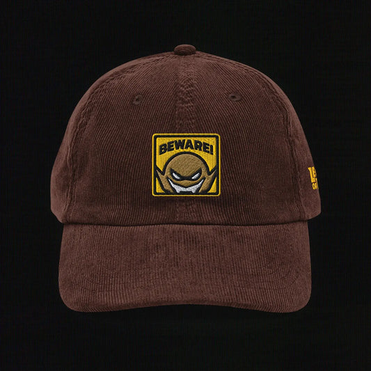 Beware - Embroidered - Vintage Corduroy Cap (Brown) The Legion of Evil