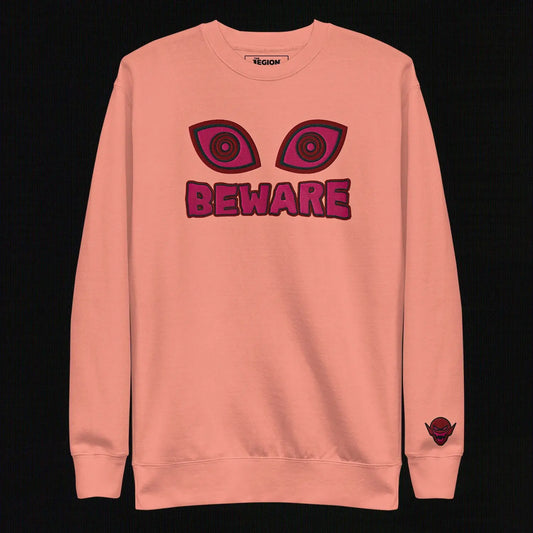 Beware Embroidered (Dusty Rose) Legion of Evil Store