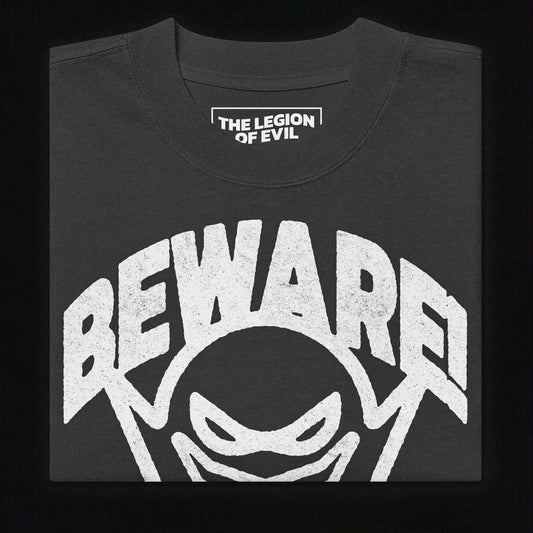 Oversized Beware Faded T-Shirt (Black) The Legion of Evil
