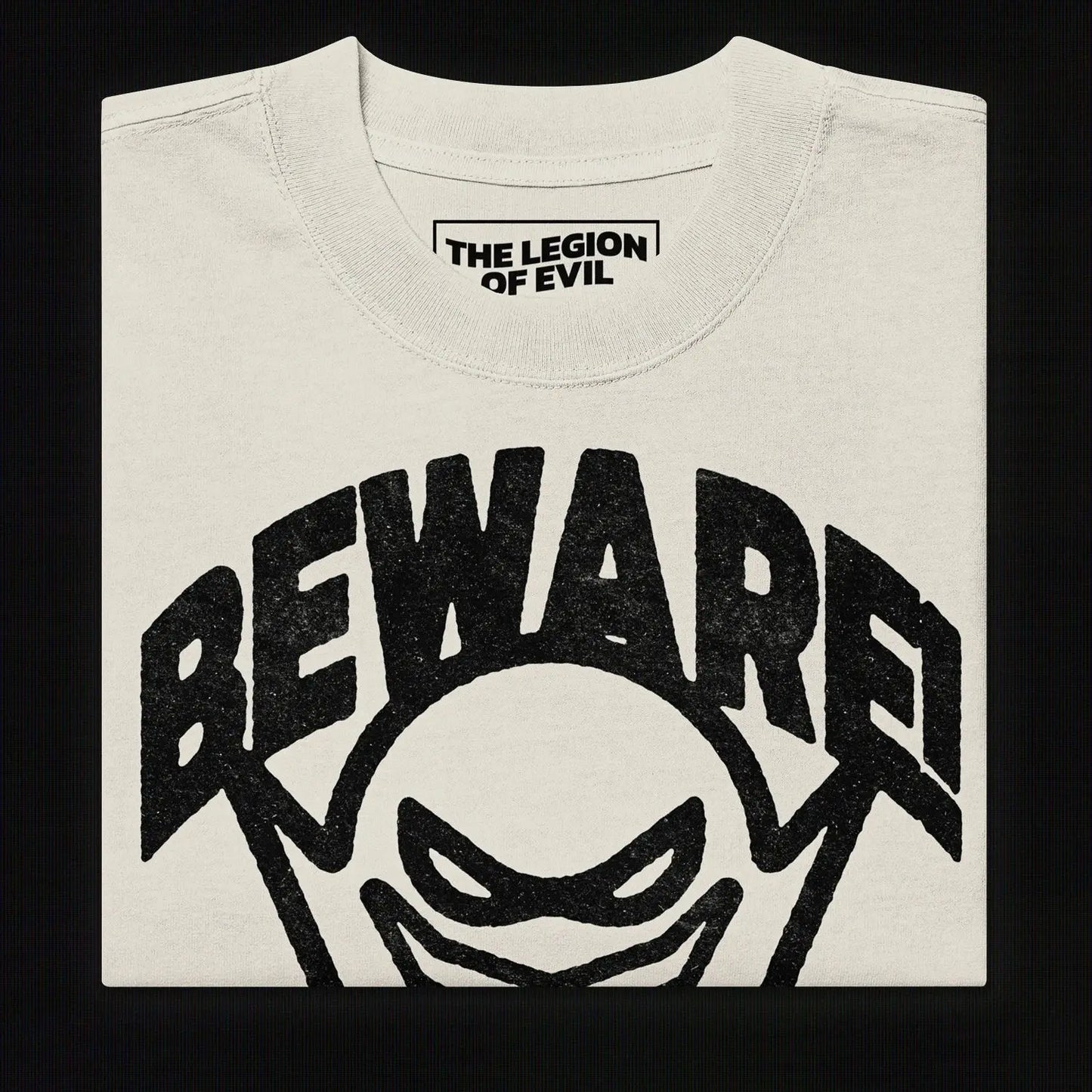 Oversized Beware Faded T-Shirt (Bone) The Legion of Evil