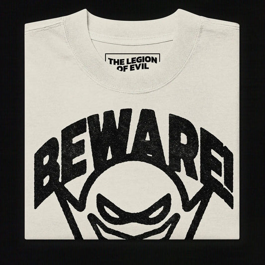 Oversized Beware Faded T-Shirt (Bone) The Legion of Evil