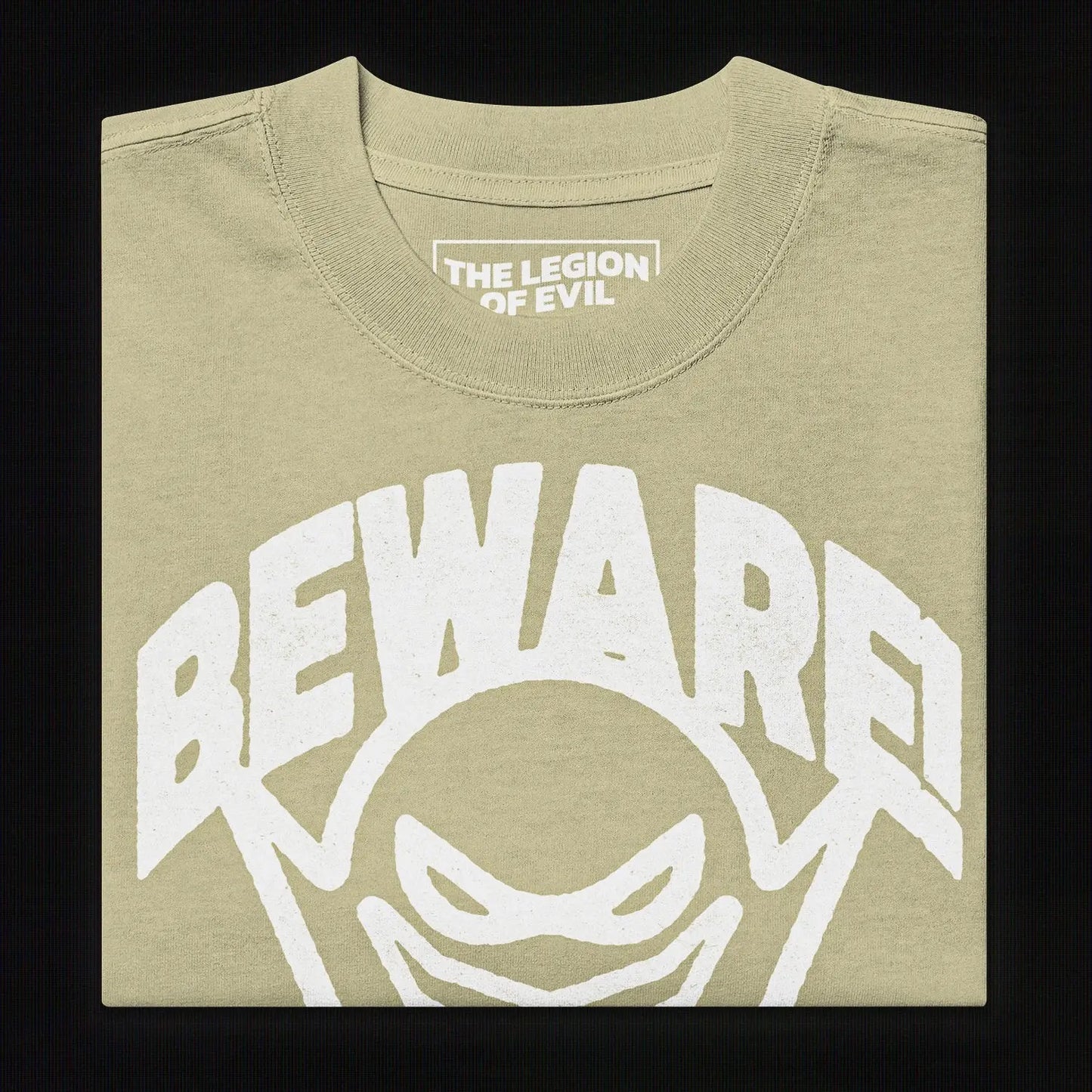 Oversized Beware Faded T-Shirt (Eucalyptus) The Legion of Evil