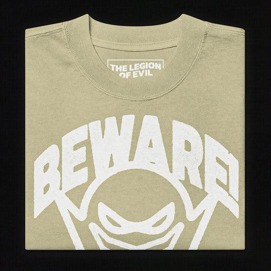 Oversized Beware Faded T-Shirt (Eucalyptus) The Legion of Evil