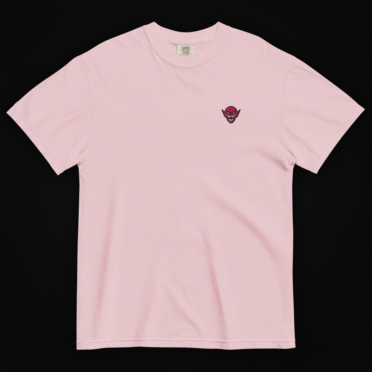 Hench Emblem Embroidery Unisex Garment-Dyed Heavyweight T-Shirt - Pink