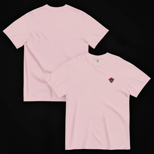 Hench Emblem Embroidery Unisex Garment-Dyed Heavyweight T-Shirt - Pink The Legion of Evil