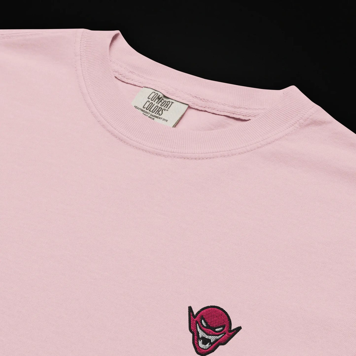 Hench Emblem Embroidery Unisex Garment-Dyed Heavyweight T-Shirt - Pink The Legion of Evil