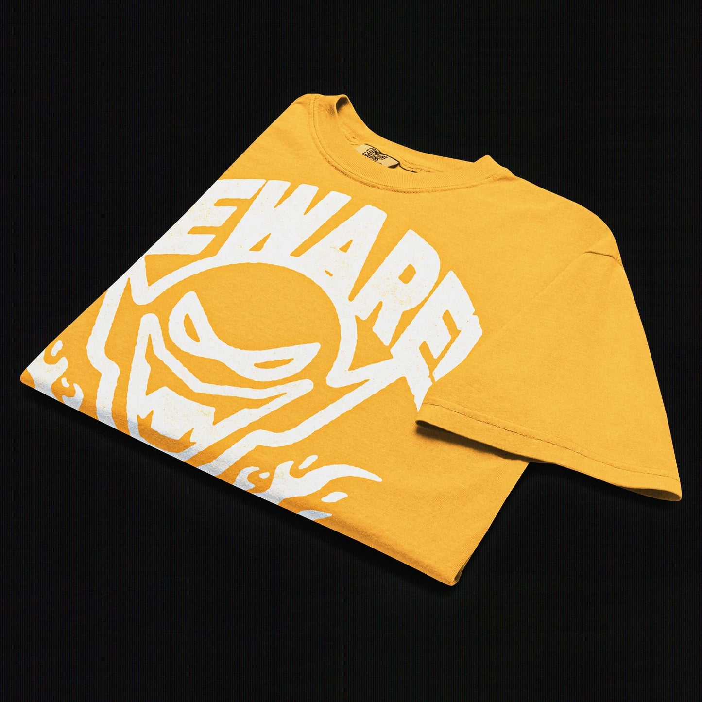 Beware - Unisex garment-dyed heavyweight t-shirt (Mustard)