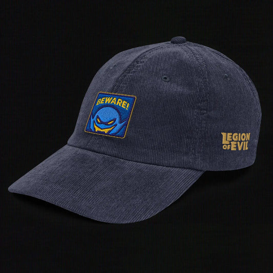 Beware - Embroidered - Vintage Corduroy Cap (Navy) The Legion of Evil