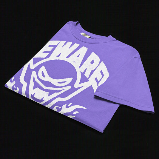 Beware - Unisex garment-dyed heavyweight t-shirt (Violet)