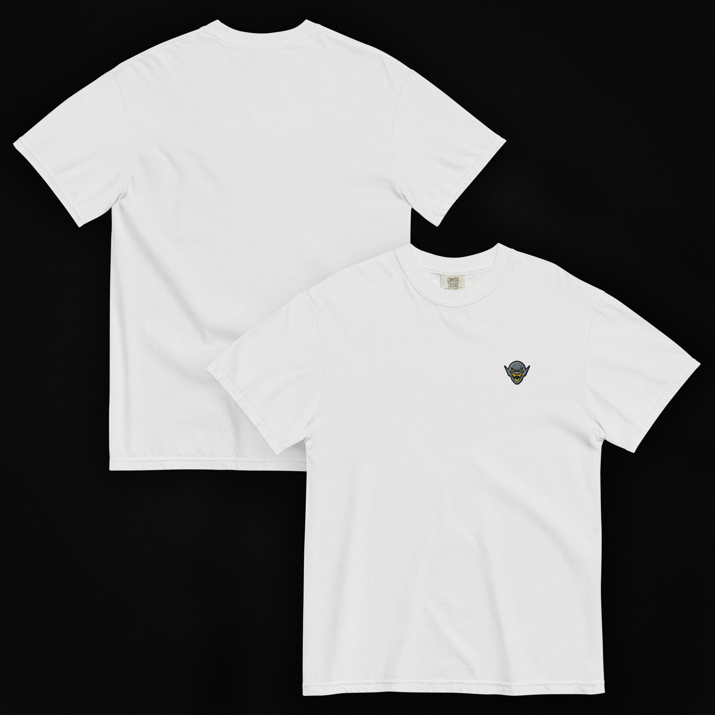 Hench Emblem Embroidery Unisex Garment-Dyed Heavyweight T-Shirt - White