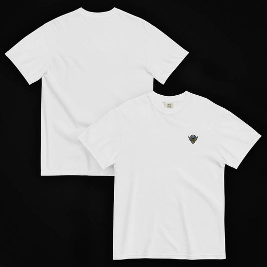 Hench Emblem Embroidery Unisex Garment-Dyed Heavyweight T-Shirt - White The Legion of Evil
