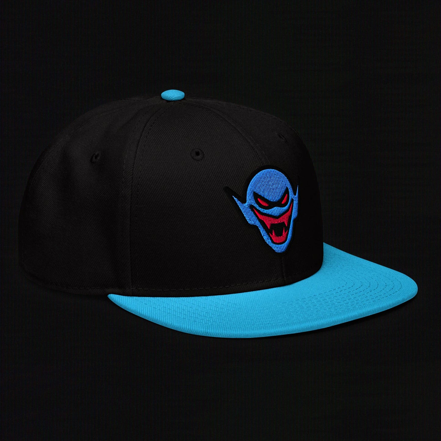 Hench Emblem Embroidery - Aqua Blue / Black - Snapback Hat