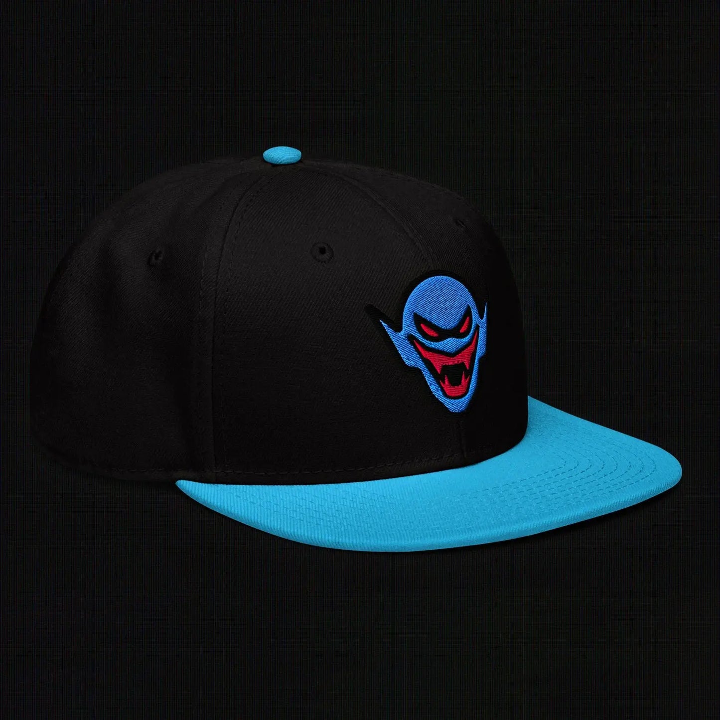 Hench Emblem Embroidery - Aqua Blue / Black - Snapback Hat The Legion of Evil