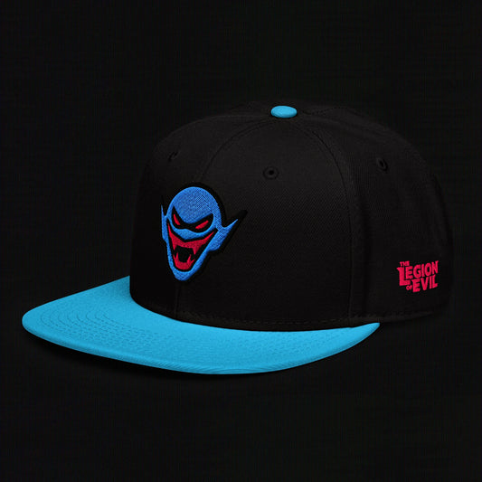 Hench Emblem Embroidery - Aqua Blue / Black - Snapback Hat