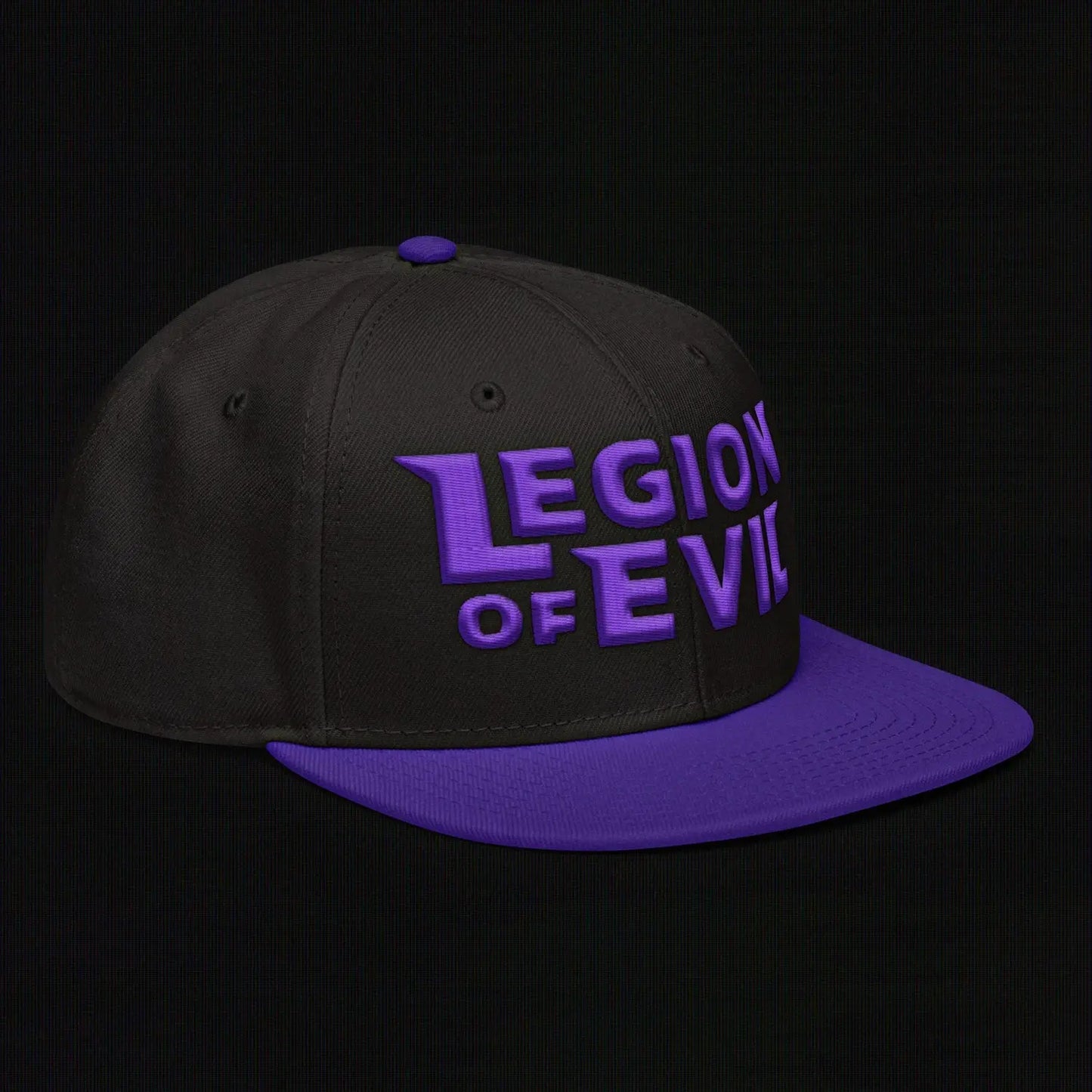 Legion of Evil - 3D Puff - Snapback Hat (Black/Purple) The Legion of Evil