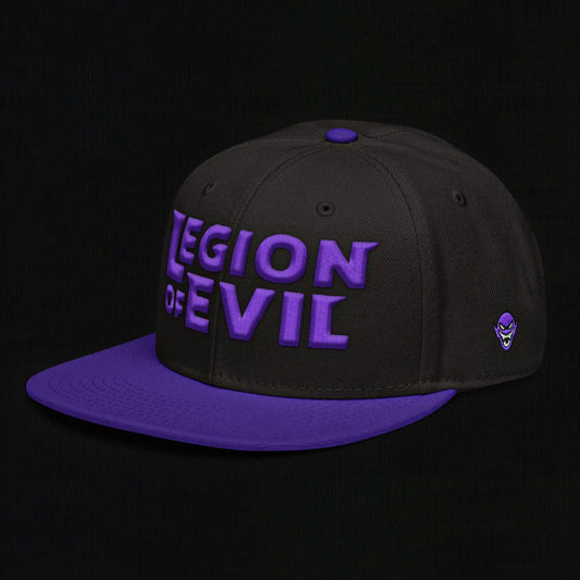 Legion of Evil - 3D Puff - Snapback Hat (Black/Purple) The Legion of Evil