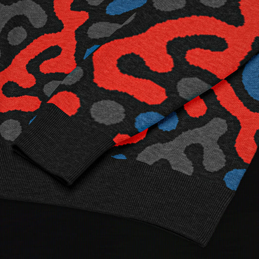 Legion of Evil - New Port Relaxed Fit Knit Sweater (Red Blue)