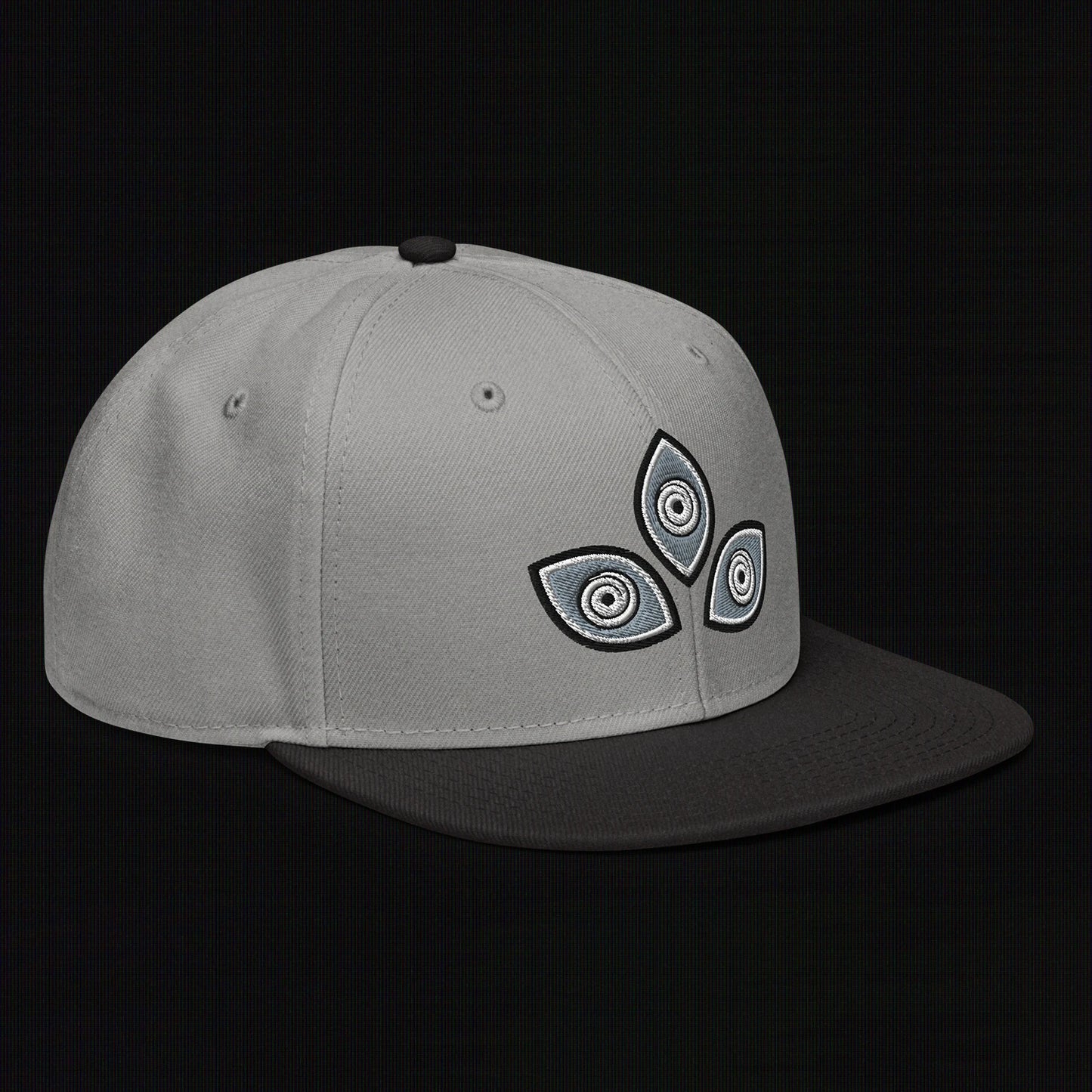 Triclops - Flat Embroidery - Snapback Hat (Gray/Black)