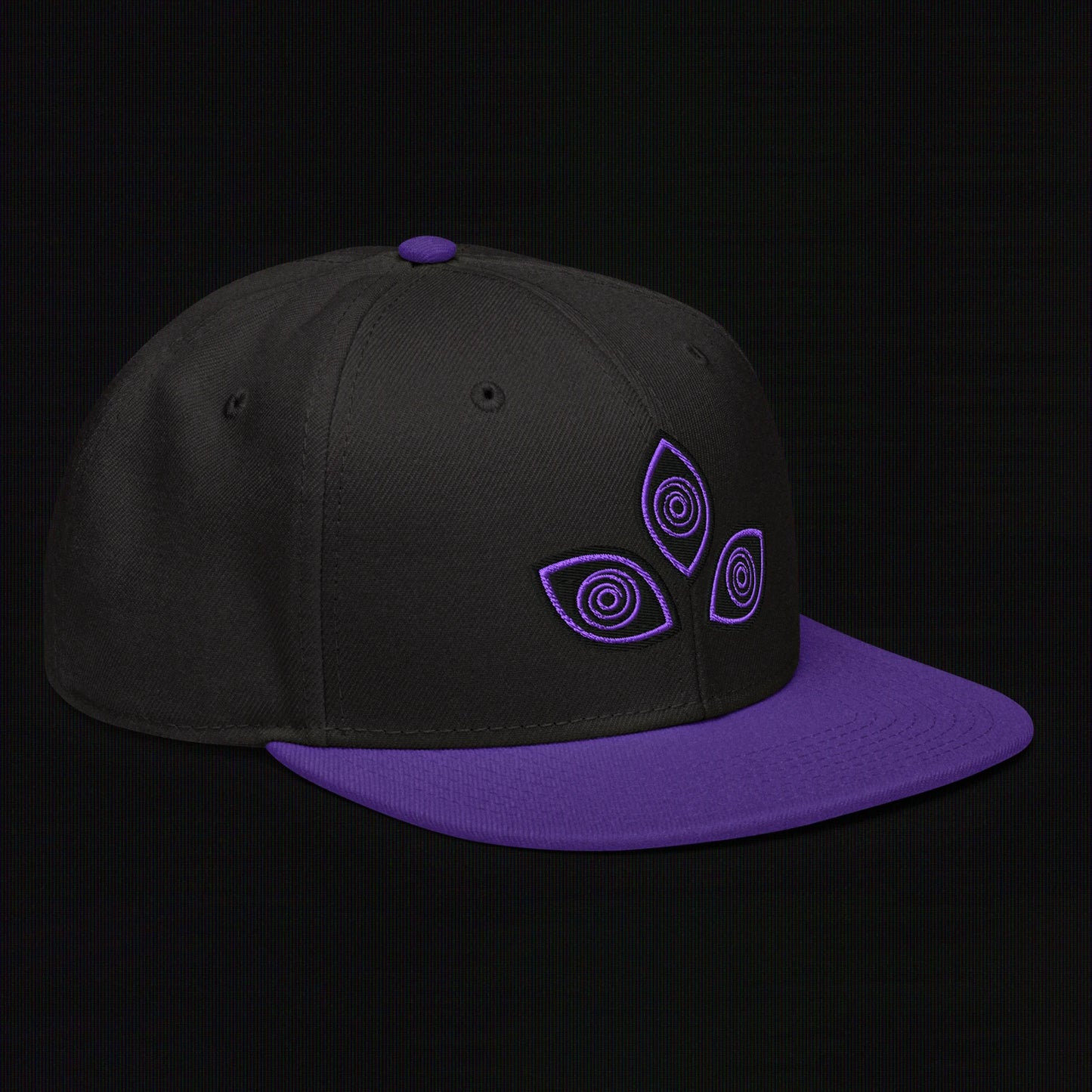 Triclops - Flat Embroidery - Snapback Hat (Purple/Black)