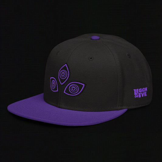 Triclops - Flat Embroidery - Snapback Hat (Purple/Black)