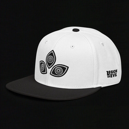 Triclops - Flat Embroidery - Snapback Hat (White/Black) The Legion of Evil