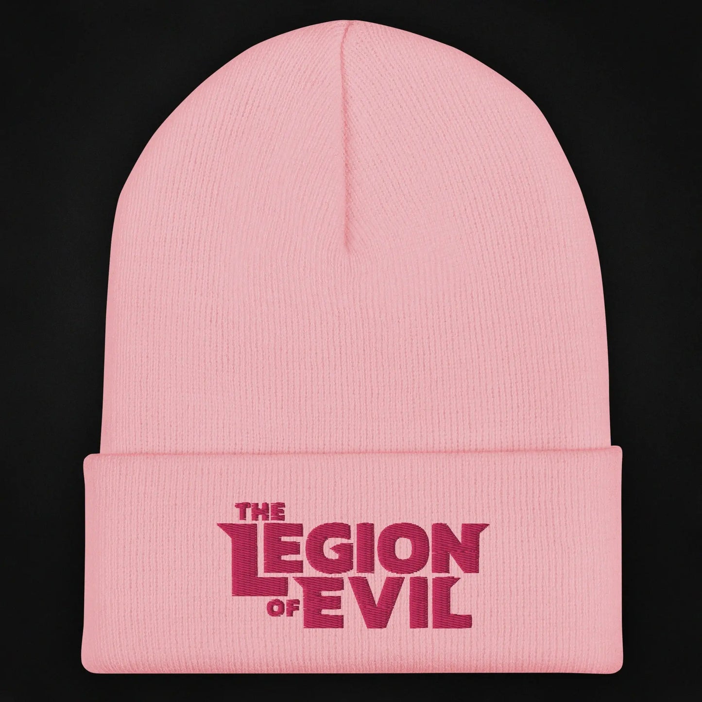 Legion of Evil Type Logo - Cuffed Beanie (Baby Pink) The Legion of Evil