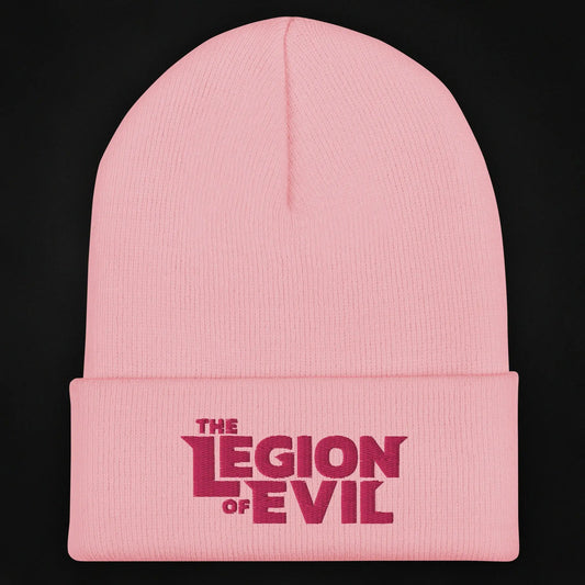 Legion of Evil Type Logo - Cuffed Beanie (Baby Pink) The Legion of Evil