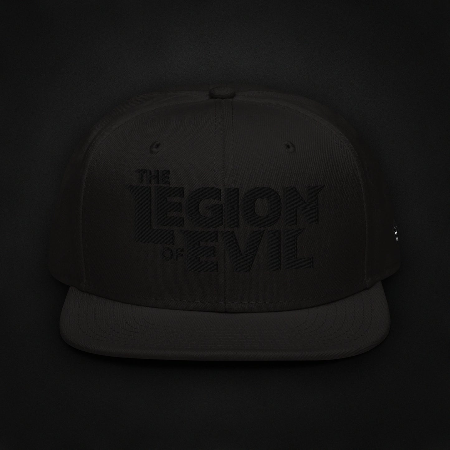 Legion Type Logo - Flat Embroidered - Snapback Hat (Black/Black)