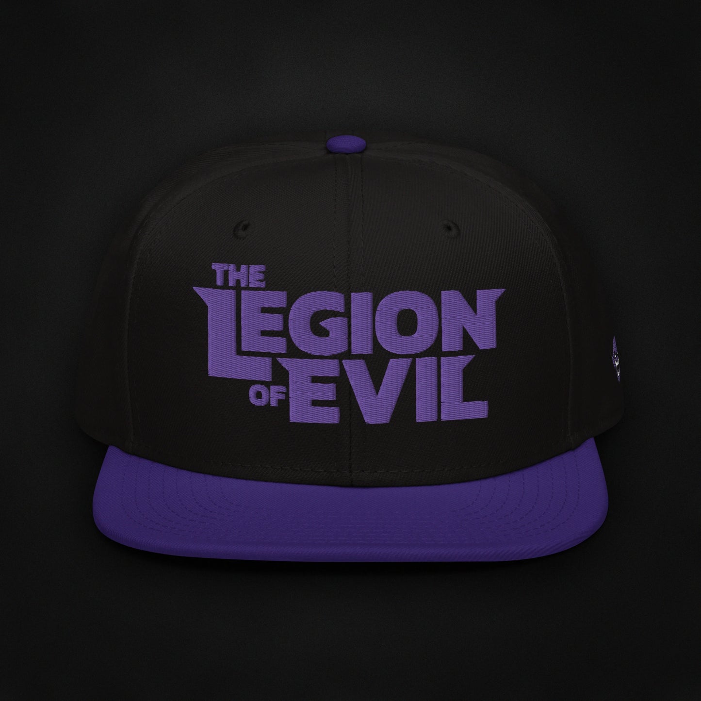 Legion Type Logo - Flat Embroidered - Snapback Hat (Purple/Black)