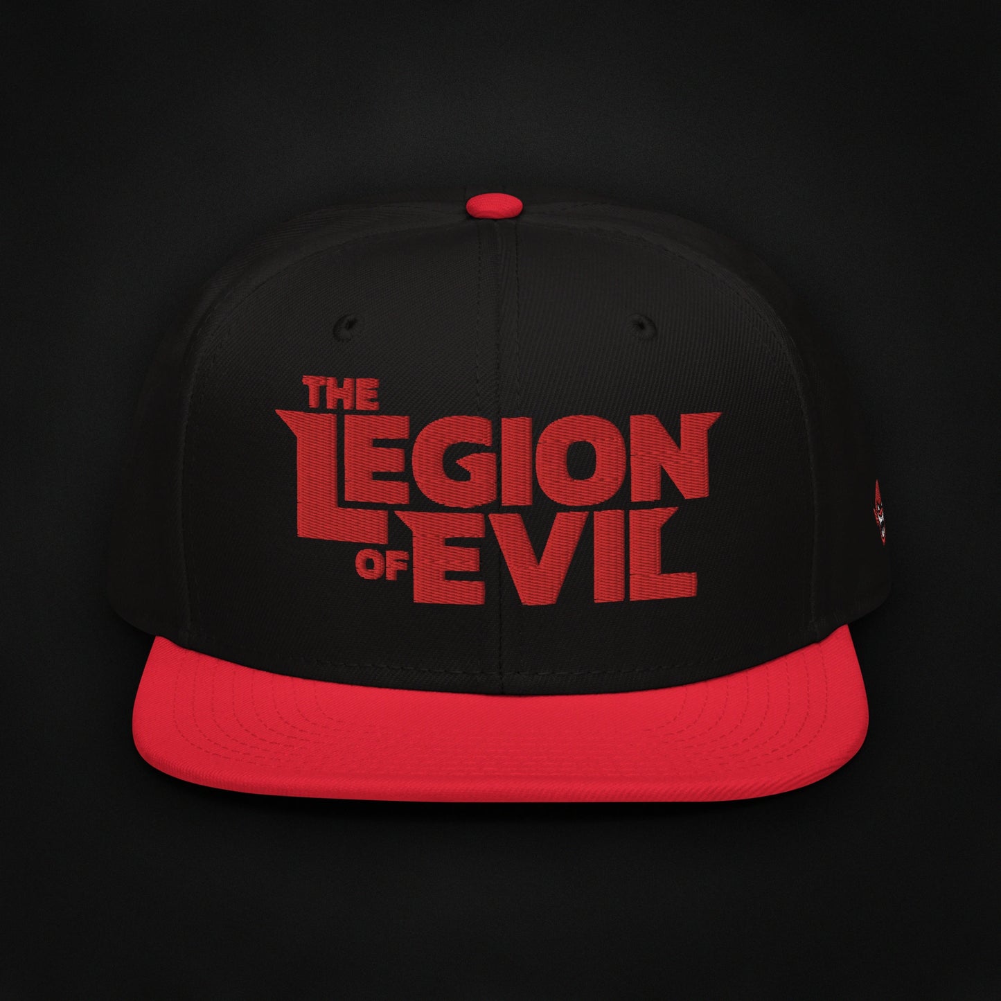 Legion Type Logo - Flat Embroidered - Snapback Hat (Red/Black)