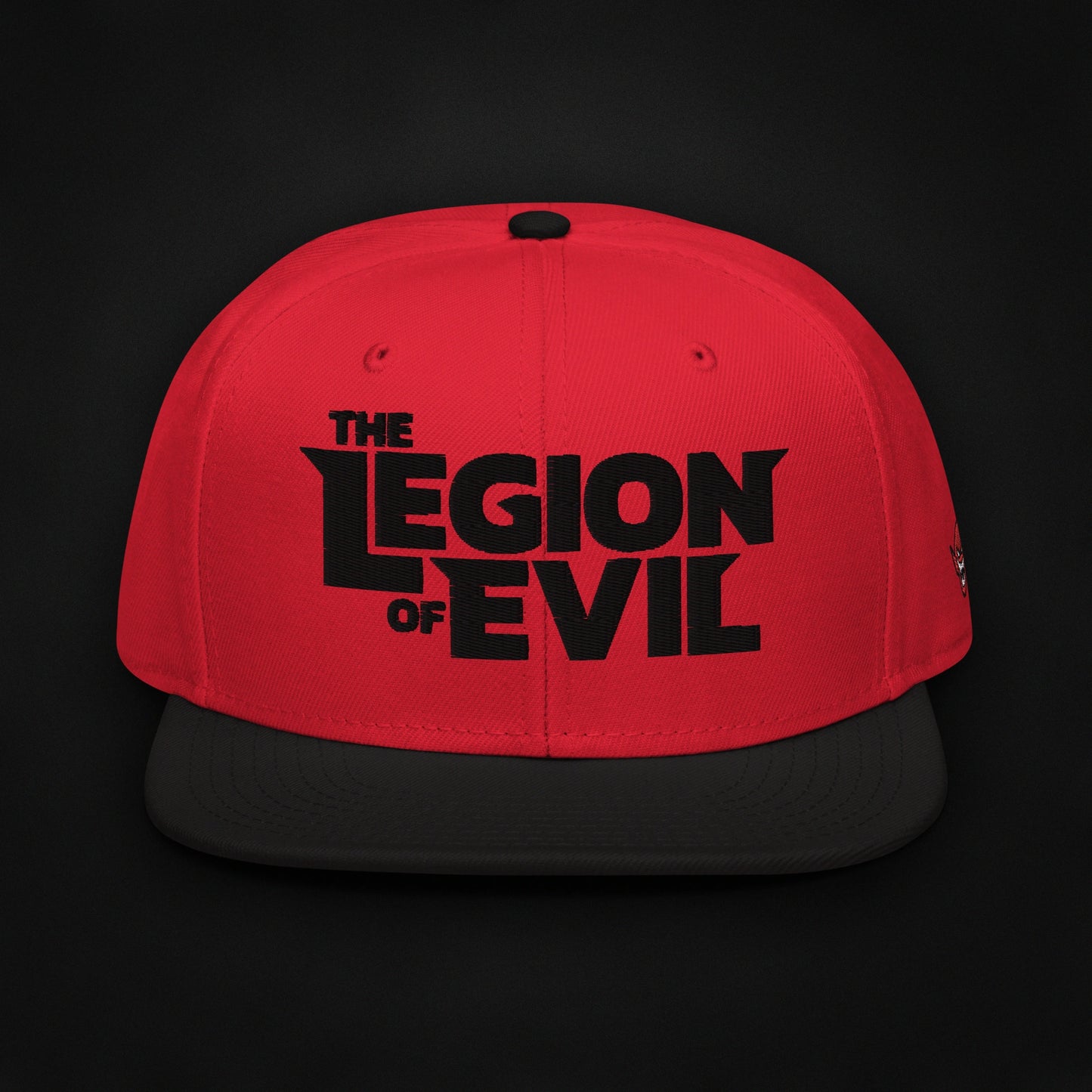 Legion Type Logo - Flat Embroidered - Snapback Hat (Black/Red)