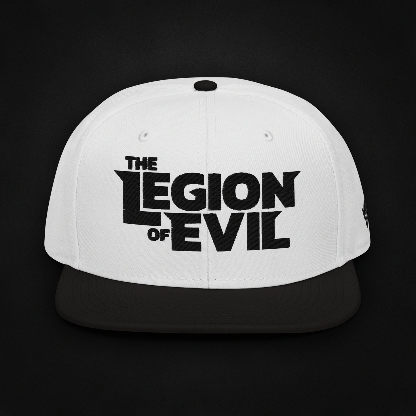 Legion Type Logo - Flat Embroidered - Snapback Hat (Black/White)