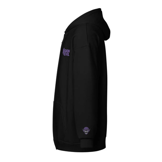 Legion Type Logo - Embroidered - Unisex heavy blend zip hoodie (Black) The Legion of Evil
