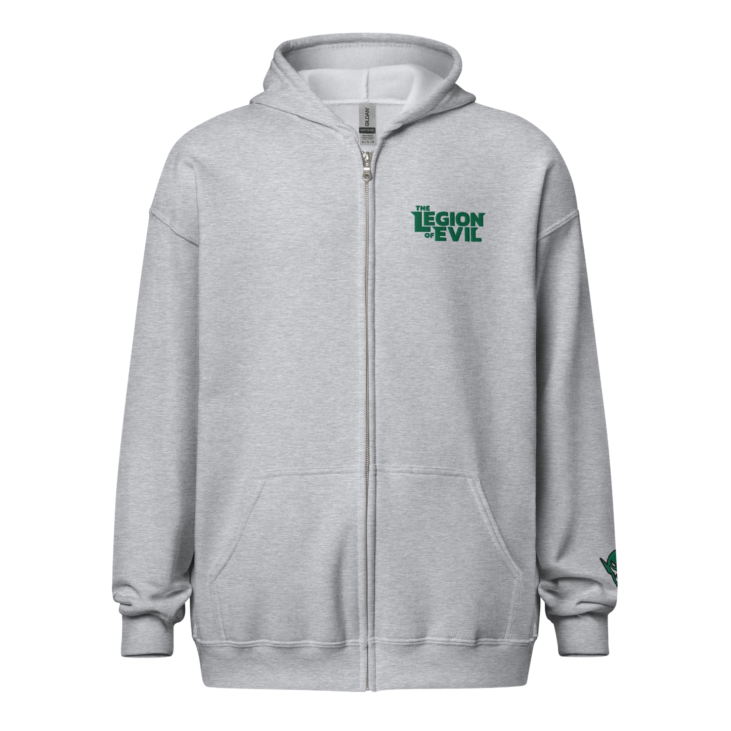 Legion Type Logo - Embroidered - Unisex heavy blend zip hoodie (Sport Grey)