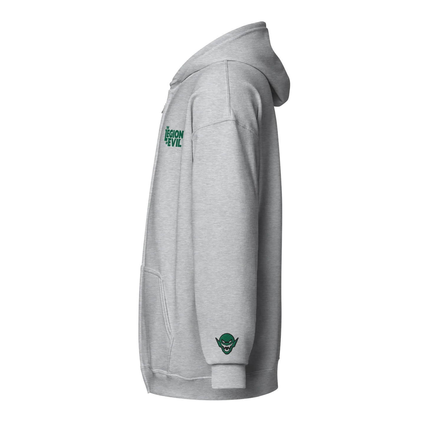 Legion Type Logo - Embroidered - Unisex heavy blend zip hoodie (Sport Grey) The Legion of Evil