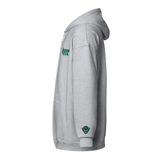 Legion Type Logo - Embroidered - Unisex heavy blend zip hoodie (Sport Grey) The Legion of Evil