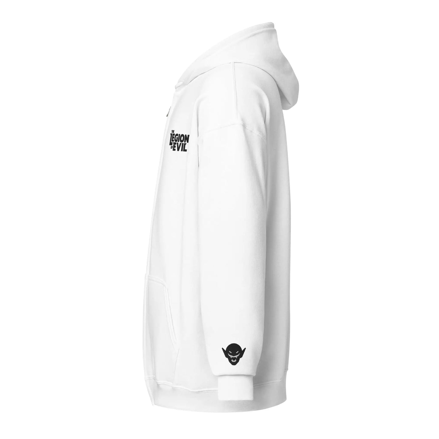 Legion Type Logo - Embroidered - Unisex heavy blend zip hoodie (White) The Legion of Evil