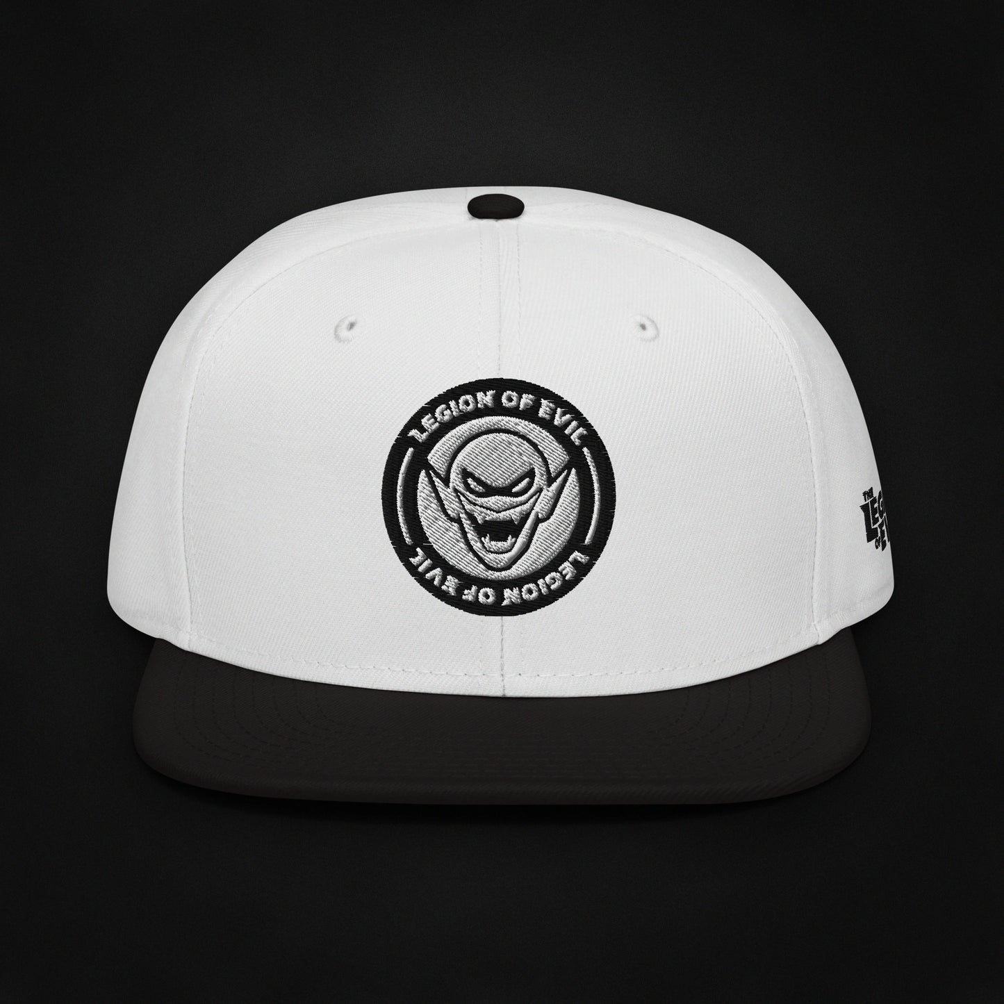 Legion Badge - Embroidered - Snapback Hat (White/Black)