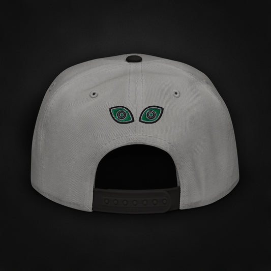 Beware - Embroidered - Snapback Hat (Gray/Black)