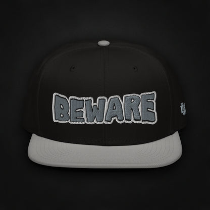 Beware - Embroidered - Snapback Hat (Black)