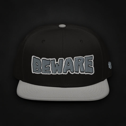 Beware - Embroidered - Snapback Hat (Black)
