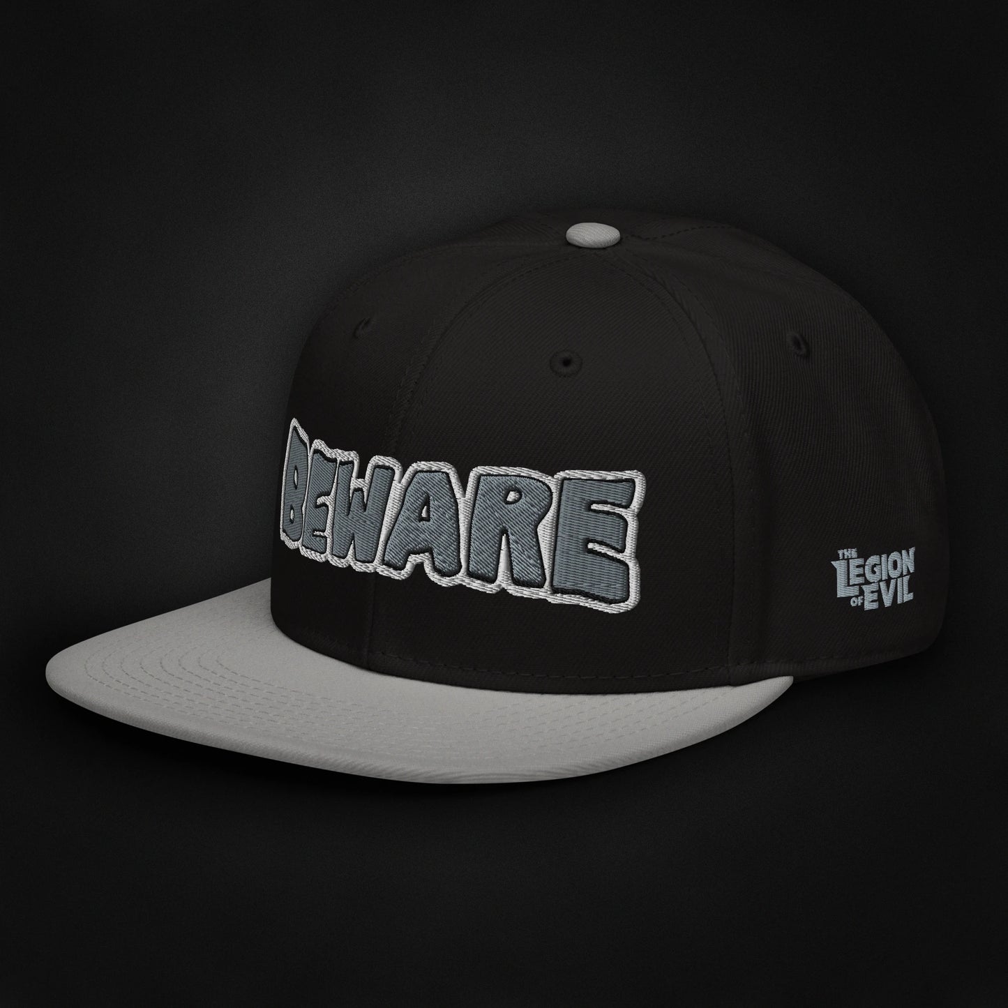 Beware - Embroidered - Snapback Hat (Black)