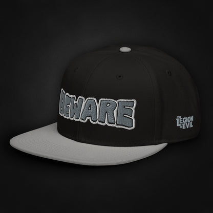 Beware - Embroidered - Snapback Hat (Black)