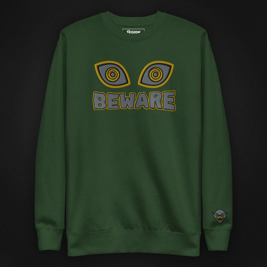 Beware Embroidered (Forest Green)