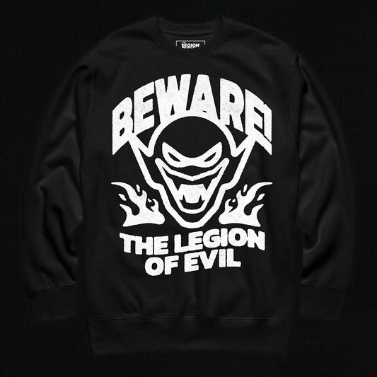 Beware - Unisex Premium Sweatshirt (Black) The Legion of Evil