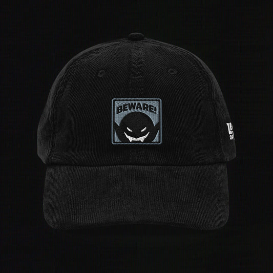 Beware - Embroidered - Vintage Corduroy Cap (Black)