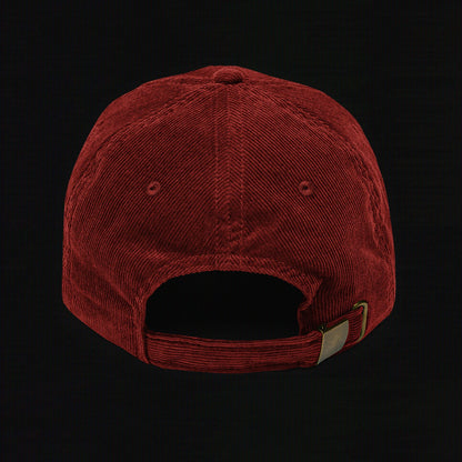 Beware - Embroidered - Vintage Corduroy Cap (Burgundy)