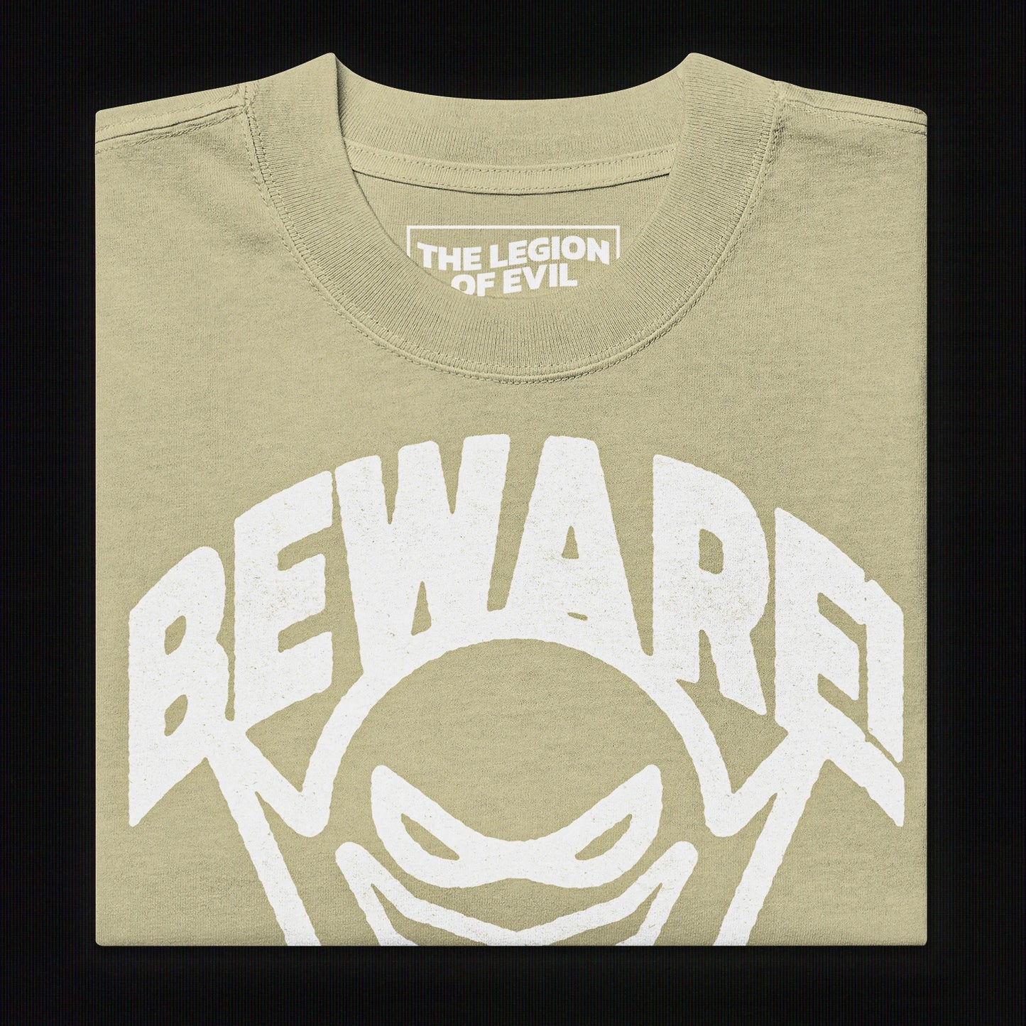 Oversized Beware Faded T-Shirt (Eucalyptus)